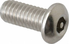 Value Collection - 5/16-18 UNC Pin In Hex Socket Drive, Button Screw - Grade 18-8 Stainless Steel, Uncoated, 3/4" Length Under Head - Benchmark Tooling