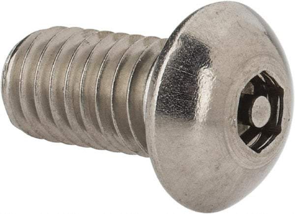 Value Collection - 3/8-16 UNC Pin In Hex Socket Drive, Button Screw - Grade 18-8 Stainless Steel, Uncoated, 3/4" Length Under Head - Benchmark Tooling