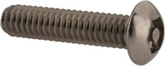 Value Collection - #8-32 UNC Pin In Hex Socket Drive, Button Screw - Grade 18-8 Stainless Steel, Uncoated, 3/4" Length Under Head - Benchmark Tooling