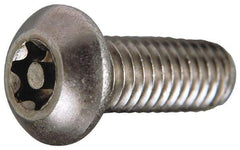 Value Collection - 1/4-20 UNC Pin In Torx Drive, Button Screw - Grade 18-8 Stainless Steel, Uncoated, 1/2" Length Under Head - Benchmark Tooling