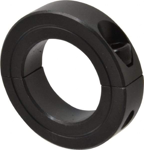 Made in USA - 1-1/4" Bore, Steel, Two Piece Shaft Collar - 2-1/16" Outside Diam, 1/2" Wide - Benchmark Tooling