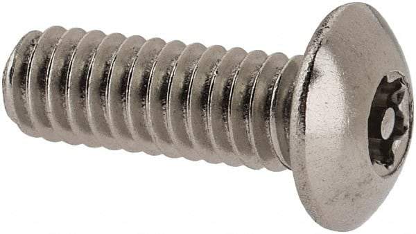 Value Collection - #8-32 UNC Pin In Torx Drive, Button Screw - Grade 18-8 Stainless Steel, Uncoated, 1/2" Length Under Head - Benchmark Tooling
