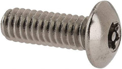 Value Collection - #8-32 UNC Pin In Torx Drive, Button Screw - Grade 18-8 Stainless Steel, Uncoated, 1/2" Length Under Head - Benchmark Tooling