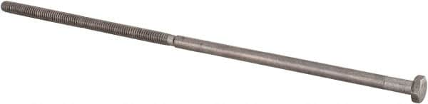 Value Collection - 1/4-20 UNC, 9" Length Under Head Hex Head Cap Screw - Partially Threaded, Grade 18-8 Stainless Steel, Uncoated, 7/16" Hex - Benchmark Tooling