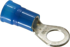 3M - 6 AWG Partially Insulated Crimp Connection Circular Ring Terminal - 3/8" Stud, Copper Contact - Benchmark Tooling