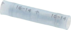 3M - 16 to 14 AWG Compatible, Nylon Fully Insulated, Crimp-On Butt Splice Terminal - 2 Wire Entries, 1.08" OAL, Blue - Benchmark Tooling