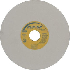 Norton - 8" Diam x 1-1/4" Hole x 1/4" Thick, K Hardness, 100 Grit Surface Grinding Wheel - Aluminum Oxide, Type 1, Fine Grade, 3,600 Max RPM, Vitrified Bond, No Recess - Benchmark Tooling