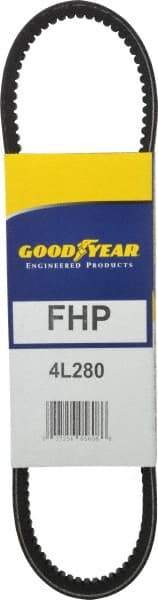 Continental ContiTech - Section 4L, 28" Outside Length, V-Belt - High Traction Rubber, Fractional HP, No. 4L280 - Benchmark Tooling