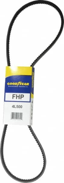 Continental ContiTech - Section 4L, 50" Outside Length, V-Belt - High Traction Rubber, Fractional HP, No. 4L500 - Benchmark Tooling