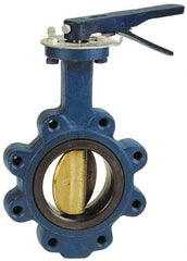 NIBCO - 8" Pipe, Lug Butterfly Valve - Lever Handle, Cast Iron Body, EPDM Seat, 200 WOG, Aluminum Bronze Disc, Stainless Steel Stem - Benchmark Tooling