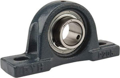 Value Collection - 5-1/2" OALBall Bearing Pillow Block - Cast Iron - Benchmark Tooling