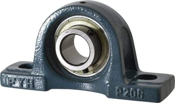 Value Collection - 6-3/16" OALBall Bearing Pillow Block - Cast Iron - Benchmark Tooling