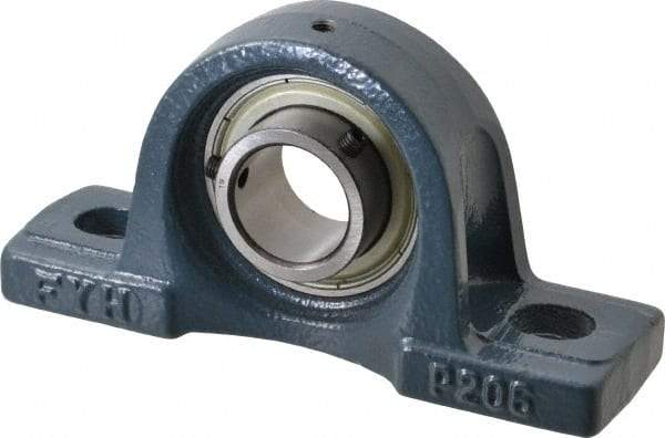 Value Collection - 6-3/16" OALBall Bearing Pillow Block - Cast Iron - Benchmark Tooling