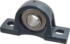 Value Collection - 6-3/16" OALBall Bearing Pillow Block - Cast Iron - Benchmark Tooling