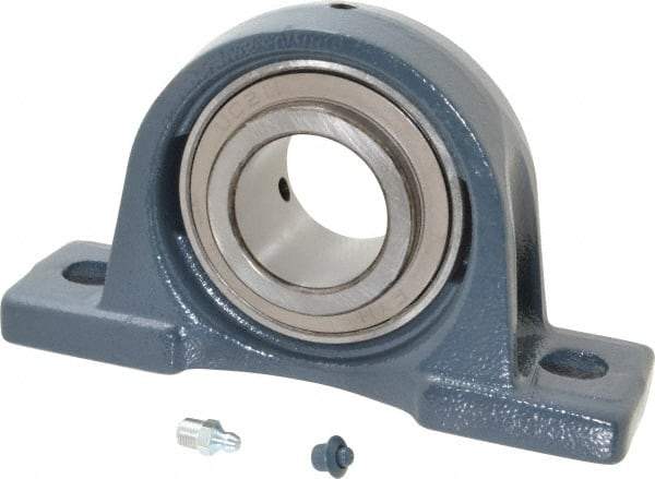 Value Collection - 8-13/16" OALBall Bearing Pillow Block - Cast Iron - Benchmark Tooling