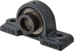 Value Collection - 5-1/2" OALBall Bearing Pillow Block - Cast Iron - Benchmark Tooling