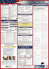 NMC - 24" Wide x 40" High Laminated Paper Labor Law Information Poster - Connecticut Jurisdiction, 0.03" Thick, English - Benchmark Tooling