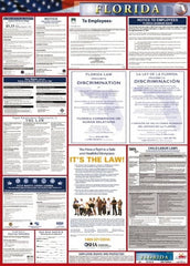 NMC - 24" Wide x 40" High Laminated Paper Labor Law Information Poster - Florida Jurisdiction, 0.03" Thick, English - Benchmark Tooling