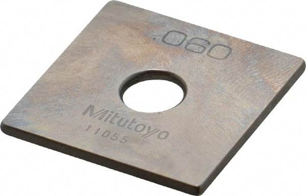 Mitutoyo - 0.06" Square Steel Gage Block - Accuracy Grade 0, Includes Certificate of Inspection - Benchmark Tooling