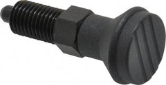 Gibraltar - M12x1.5, 17mm Thread Length, 6mm Plunger Diam, Knob Handle Indexing Plunger - Plunger Style A, 20mm Body Length, 56mm OAL, Steel - Benchmark Tooling