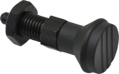 Gibraltar - M12x1.5, 17mm Thread Length, 6mm Plunger Diam, Knob Handle Indexing Plunger - Plunger Style B, 20mm Body Length, 56mm OAL, Steel - Benchmark Tooling