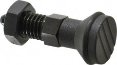 Gibraltar - 1/2-13, 17mm Thread Length, 6mm Plunger Diam, Knob Handle Indexing Plunger - Plunger Style B, 20mm Body Length, 56mm OAL, Steel - Benchmark Tooling