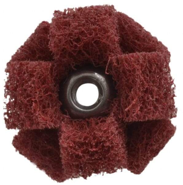 Standard Abrasives - 1" Diam Medium Density Cross Buff - 2 Plys, 8-32 Thread, Very Fine Grade, 20,000 Max RPM - Benchmark Tooling