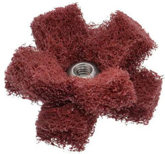 Standard Abrasives - 1-1/2" Diam Medium Density Cross Buff - 2 Plys, 8-32 Thread, Very Fine Grade, 20,000 Max RPM - Benchmark Tooling