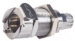 CPC Colder Products - PTF Brass, Quick Disconnect, Valved Panel Mount Coupling Body - 250 Max psi, -40 to 180°F, 2" OAL x 0.89" Overall Height, Chrome Plated - Benchmark Tooling