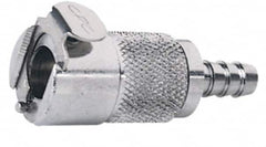 CPC Colder Products - 5/16" Inside Tube Diam, Brass, Quick Disconnect, Hose Barb Inline Coupling Body - 250 Max psi, -40 to 180°F, 1.87" OAL x 0.75" Overall Height, Chrome Plated - Benchmark Tooling