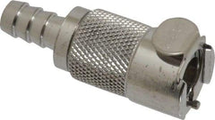 CPC Colder Products - 5/16" Inside Tube Diam, Brass, Quick Disconnect, Hose Barb Valved Inline Coupling Body - -40 to 180°F, 2" OAL x 0.89" Overall Height, Chrome Plated - Benchmark Tooling