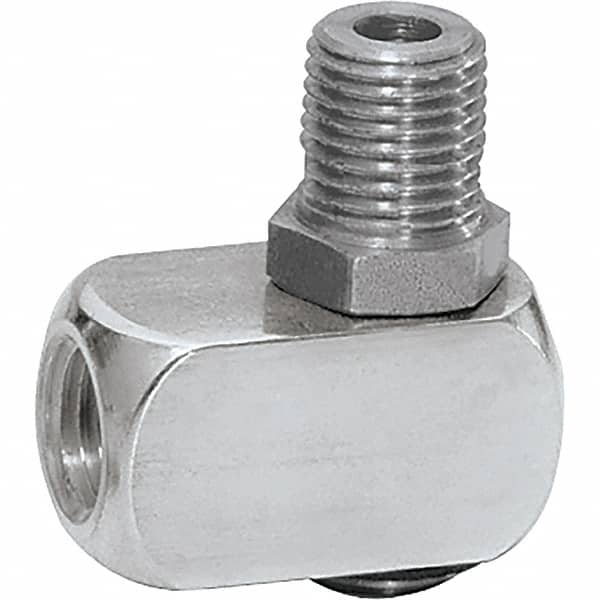 Dynabrade - 1/2 Male NPT Pneumatic Hose Single Pivot Fitting - Aluminum - Benchmark Tooling