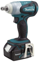 Makita - 1/2" Drive 18 Volt Pistol Grip Cordless Impact Wrench & Ratchet - 2,100 RPM, 170 Ft/Lb Torque, 2 Lithium-Ion Batteries Included - Benchmark Tooling