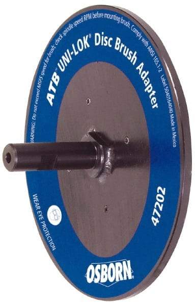 Osborn - 7/8" Arbor Hole to 3/4" Shank Diam Drive Arbor - For 10, 12 & 14" UNI LOK Disc Brushes, Attached Spindle, Flow Through Spindle - Benchmark Tooling