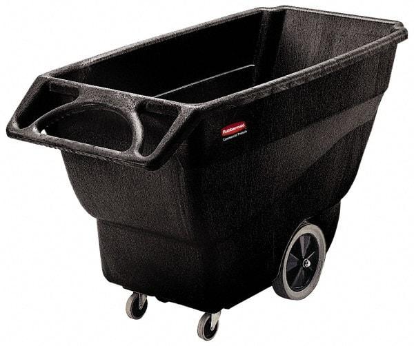Rubbermaid - 1,000 Lb Load Capacity, 3/4 Cu Yd, Structural Foam Tilt Truck - 30-1/4" Wide x 64-1/2" Long x 38" High, Black - Benchmark Tooling