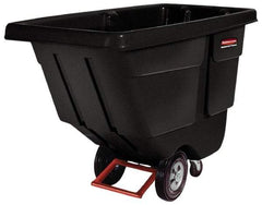 Rubbermaid - 850 Lb Load Capacity, 1 Cu Yd, Polyethylene Tilt Truck - 33-1/2" Wide x 72-1/4" Long x 43-3/4" High, Black - Benchmark Tooling