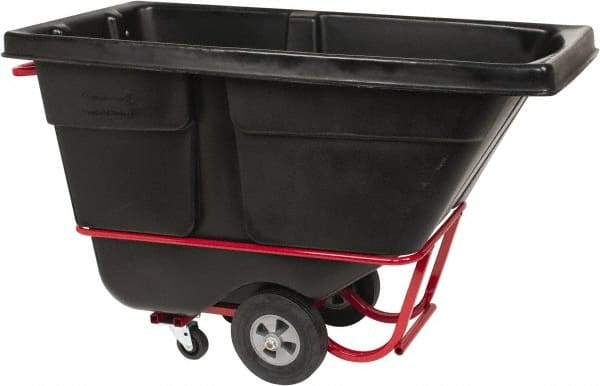 Rubbermaid - 1,400 Lb Load Capacity, 1/2 Cu Yd, Polyethylene Tilt Truck - 28" Wide x 60-1/2" Long x 38-5/8" High, Black - Benchmark Tooling