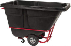 Rubbermaid - 1,400 Lb Load Capacity, 1/2 Cu Yd, Polyethylene Tilt Truck - 28" Wide x 60-1/2" Long x 38-5/8" High, Black - Benchmark Tooling