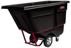 Rubbermaid - 2,100 Lb Load Capacity, 1 Cu Yd, Polyethylene Tilt Truck - 33-1/2" Wide x 72-1/4" Long x 43-3/4" High, Black - Benchmark Tooling