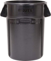 Rubbermaid - 44 Gal Black Round Trash Can - Polyethylene, 31-1/2" High - Benchmark Tooling