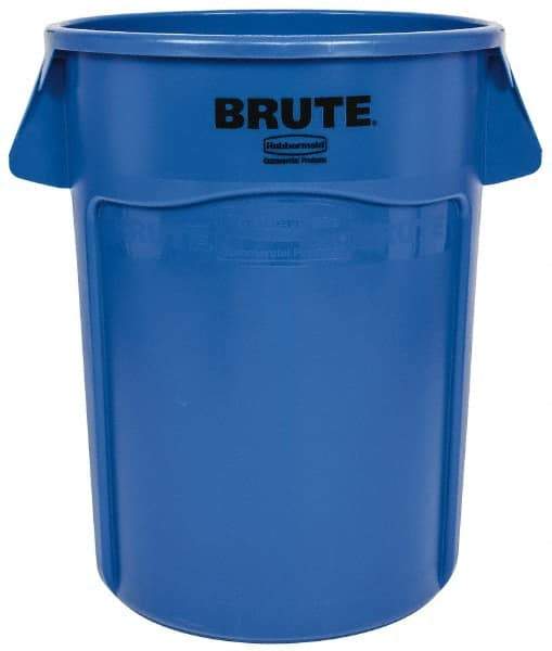 Rubbermaid - 44 Gal Blue Round Trash Can - Polyethylene, 31-1/2" High - Benchmark Tooling