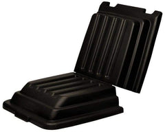 Rubbermaid - 66-7/8" Long x 34-1/2" Wide x 9" High, Black Plastic Hinged Lid - Use with Dome Lid Fits 1 Cu. Yd. - Benchmark Tooling