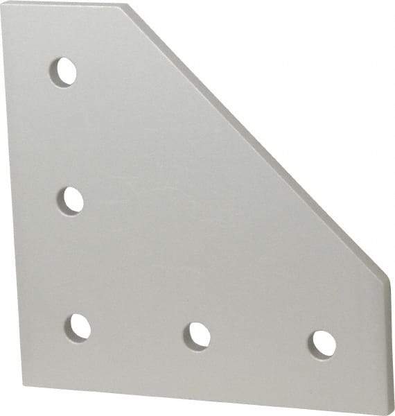 80/20 Inc. - 4-1/2" Wide, 4-1/2" High, Open Shelving 5 Hole 90° Angled Plate - Aluminum, Use with Series 15 & Bolt Kit 3320 or 3325 - Benchmark Tooling