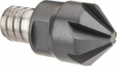 Iscar - MM ECF Grade IC908 Carbide Chamfer Milling Tip Insert - TiAlN Finish, 6 Flutes, 20mm Cutting Diam, 7.5mm Depth of Cut, 25.5mm Extension - Benchmark Tooling