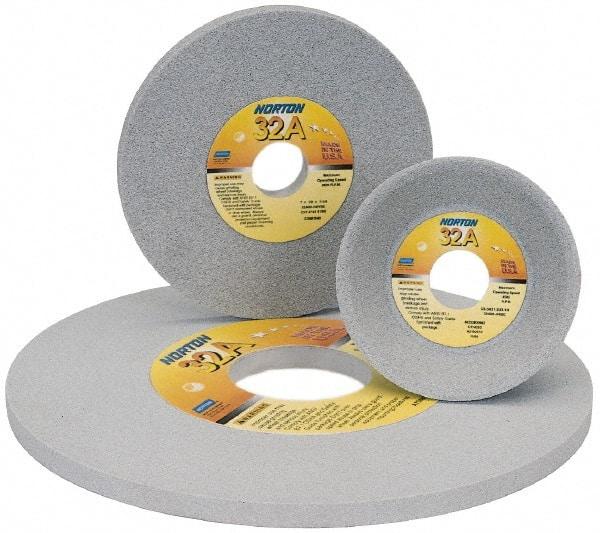 Norton - 16" Diam x 5" Hole x 2" Wide Centerless & Cylindrical Grinding Wheel - 46 Grit, Aluminum Oxide, Type 1, Coarse Grade, Vitrified Bond, No Recess - Benchmark Tooling