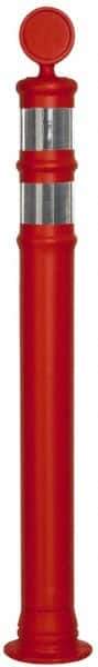 PRO-SAFE - 42" High x 4" Wide Reflective Delineator Post - Plastic, 2 Lbs, Fluorescent Orange - Benchmark Tooling