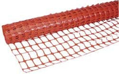 PRO-SAFE - 100' Long x 4' High, Orange Temporary Warning Barrier Fence - 3-1/2" x 2" Mesh - Benchmark Tooling