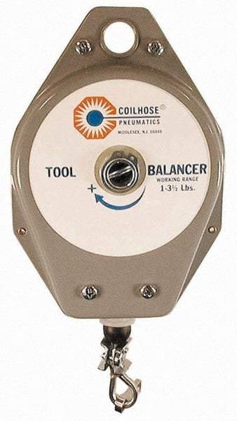 Coilhose Pneumatics - 25 Lb Load Capacity, 8" Travel Distance, Tool Balancer - Tension Adjustment - Benchmark Tooling