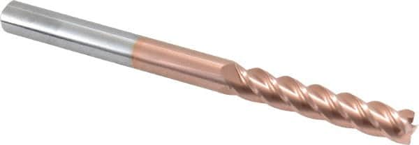 Accupro - 5/16", 4 Flute, Single End, Solid Carbide, 0.01" Corner Radius End Mill - 4" OAL, 40° Helix, Right Hand Flute, 1-5/8" LOC, Right Hand Cut - Benchmark Tooling