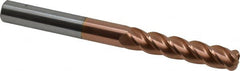 Accupro - 3/8", 4 Flute, Single End, Solid Carbide, 1/8" Corner Radius End Mill - 4" OAL, 40° Helix, Right Hand Flute, 1-3/4" LOC, Right Hand Cut - Benchmark Tooling